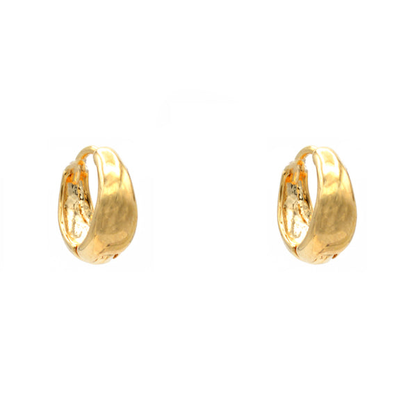 Gold Filled Hollow Hoop Huggie Earring