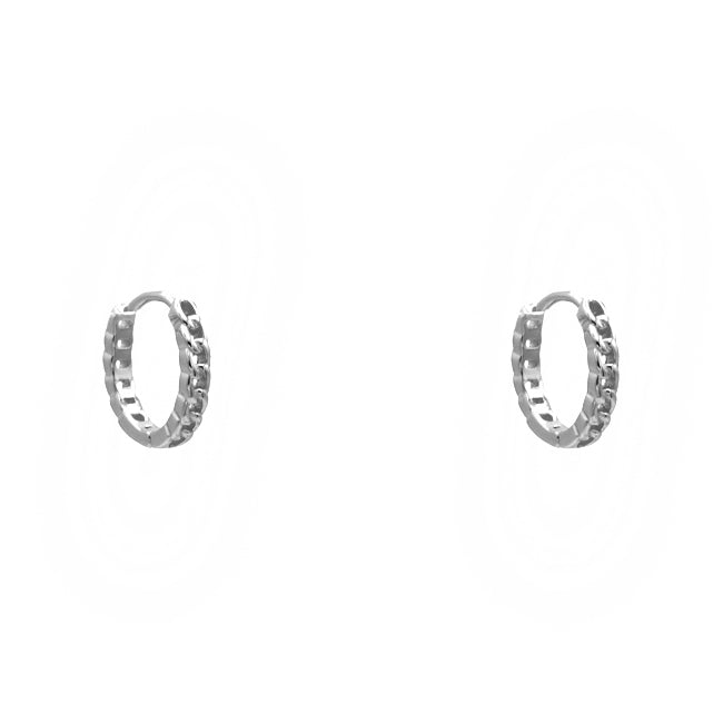 Sterling Silver Chain Huggie Earring