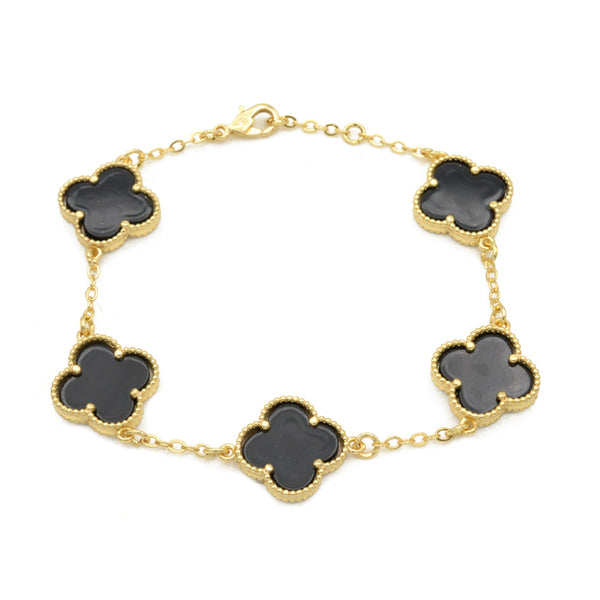 Gold Clover Link Chain Bracelet