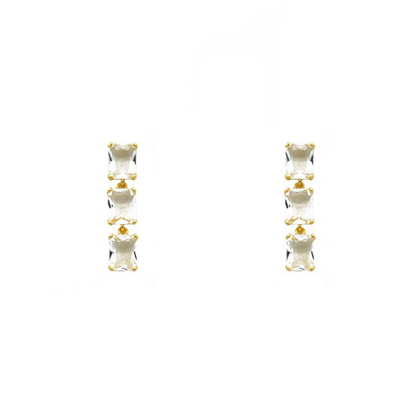 Gold Cubic Zirconia Dangle Earring
