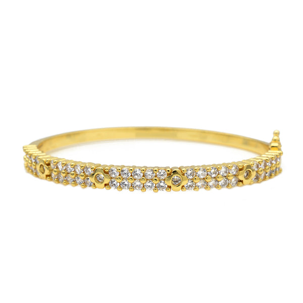 Gold Cubic Zirconia Bangle Bracelet