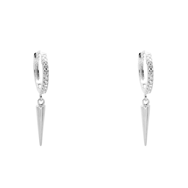 Sterling Silver CZ Spike Dangle Earrings