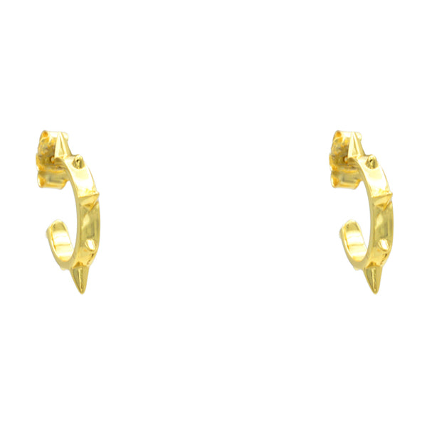 Sterling Silver Gold Plated Spike Hoop Earring