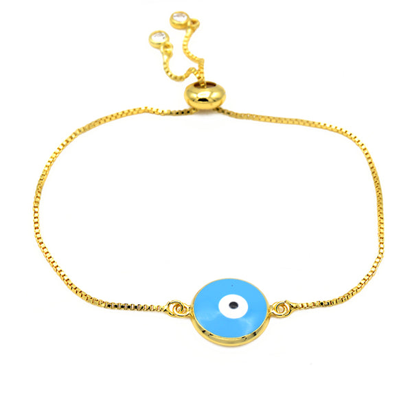 Gold Evil Eye Adjustable Bracelet