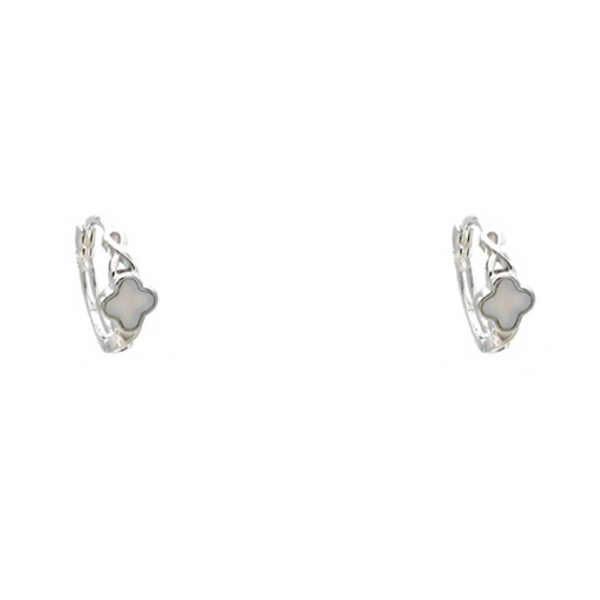 Sterling Silver Clover Huggie Earrings