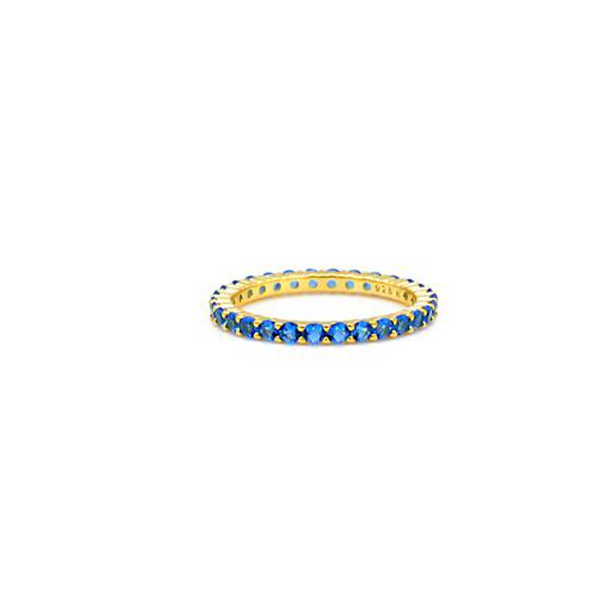 Sterling Silver Gold Plated Cubic Zirconia Band Ring