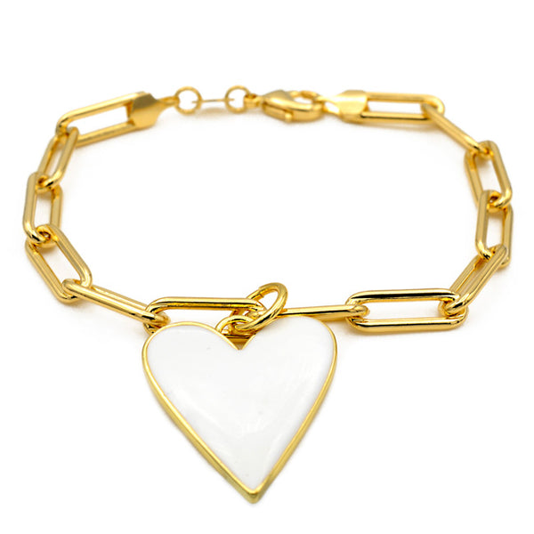 gold filled heart bracelet
