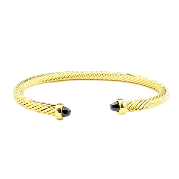 gold cz cuff bracelet