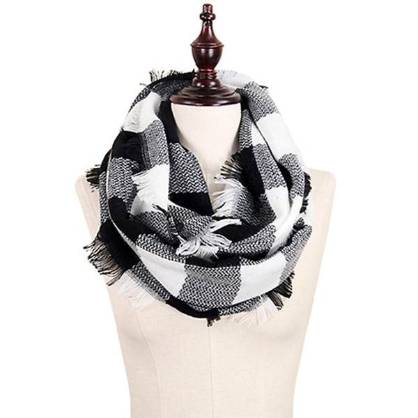 Plaid Woven Infinity Scarf