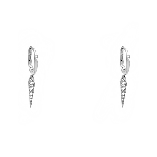 Silver Cubic Zirconia Spike Dangle Earring