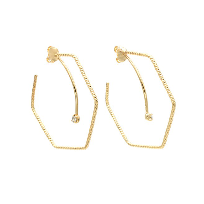 Gold Filled CZ Hoop Earring