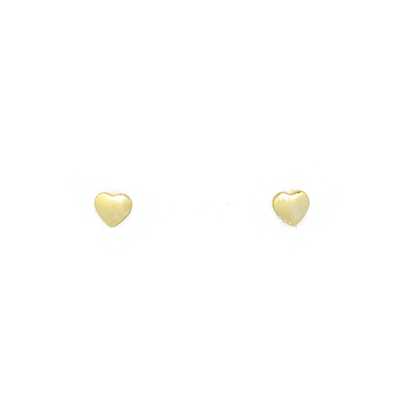 Sterling Silver Gold Plated Heart Stud Earring