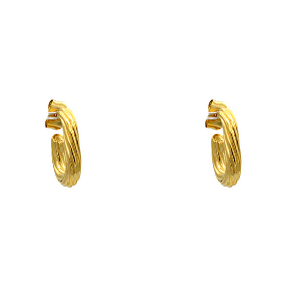Stainless Steel Gold Twisted Hoop Earrings