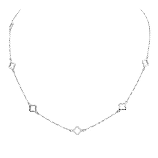 Sterling Silver Clover Choker Necklace