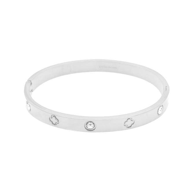 Stainless Steel CZ Bangle Bracelet