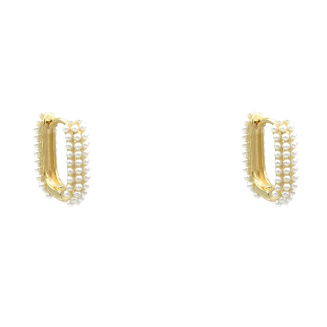 Gold Filled Pearl Huggie Earring