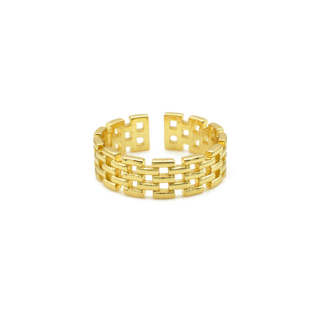 Gold Adjustable Watch Band Ring