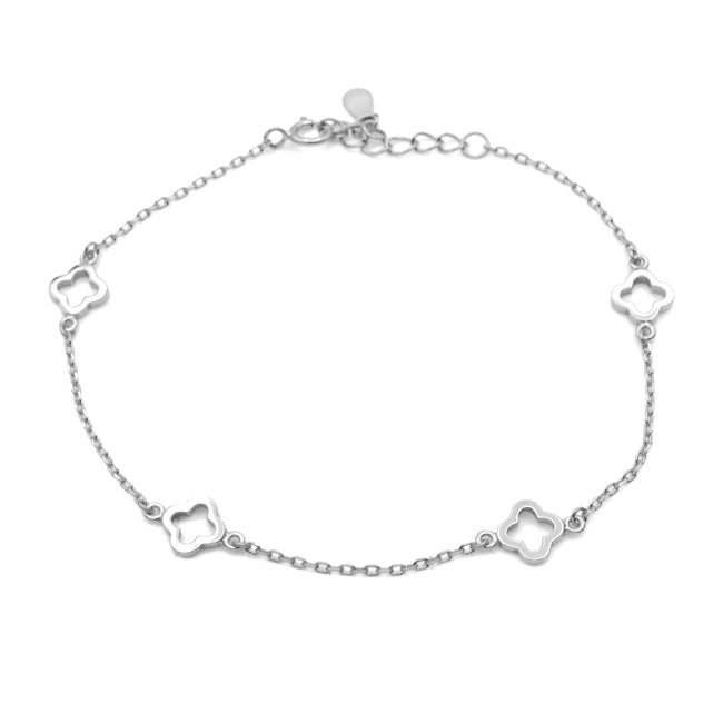 Sterling Silver Clover Chain Bracelet