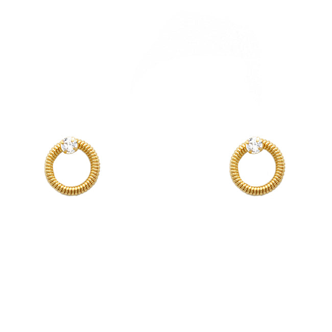 Gold Filled Open Circle CZ Stud Earrings