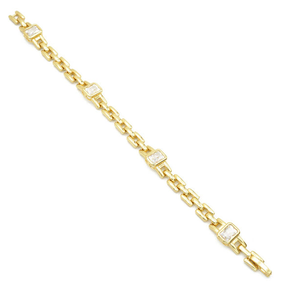 Gold CZ Chain Bracelet