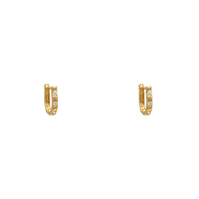 Gold Filled CZ Huggie Earring