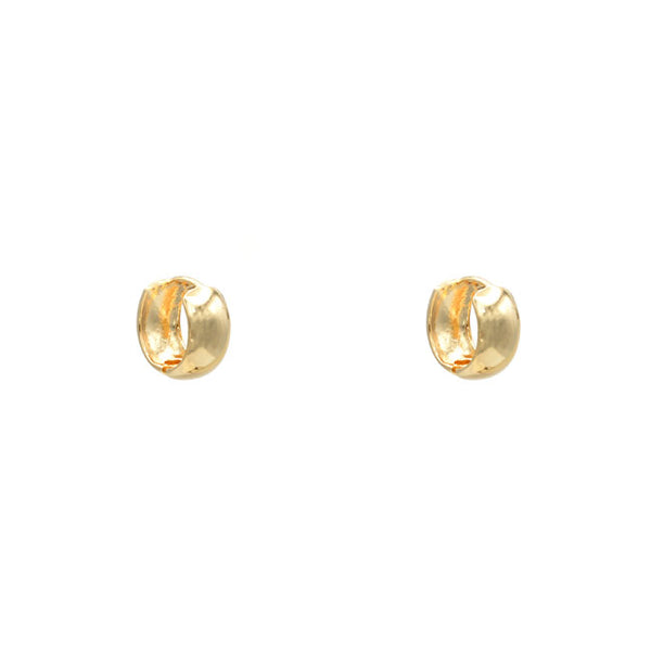 Gold Filled Hollow Hoop Huggie Earring