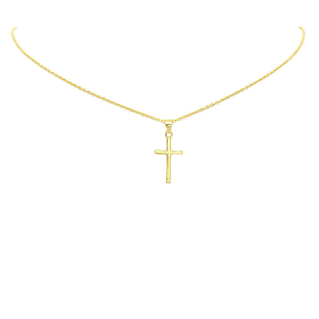 Sterling Silver Gold Plated Cross Necklace