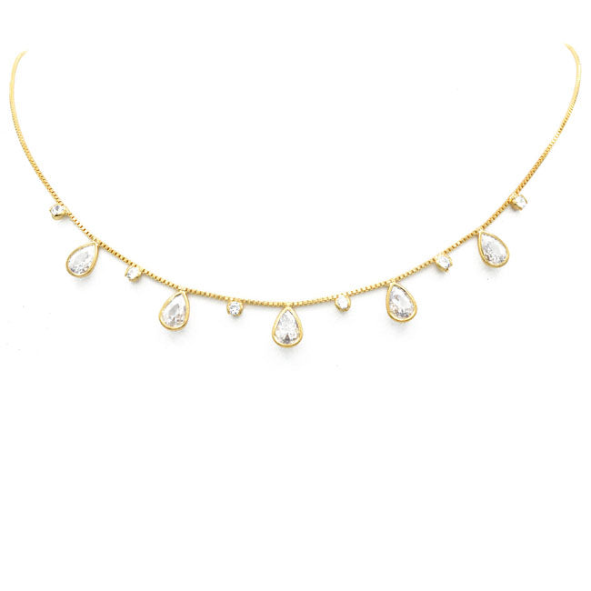 Gold Filled CZ Charm Necklace