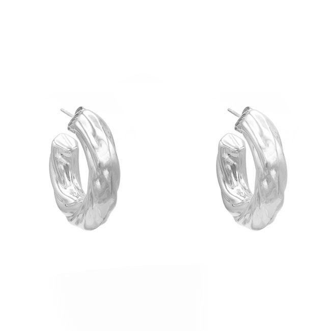 White Gold Filled Twisted Hoop Earring