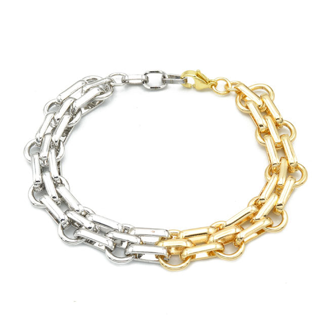 Two Tone Link Chain Bracelet