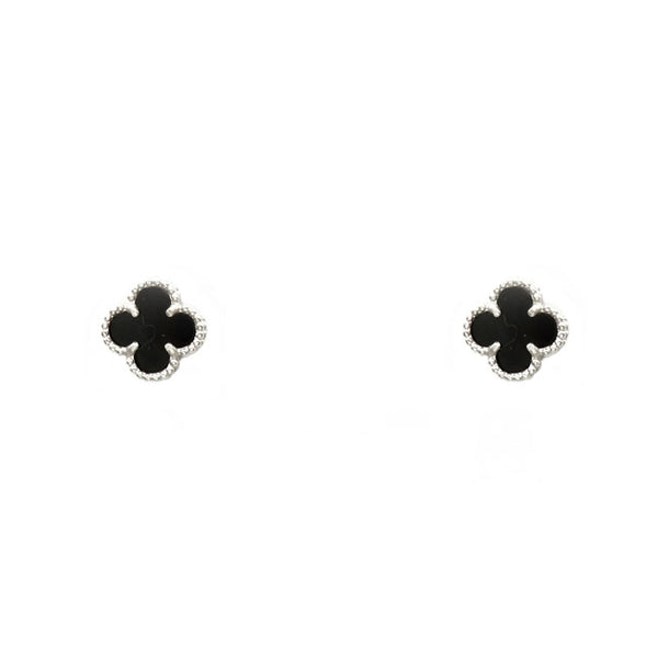 Sterling Silver Clover Stud Earrings