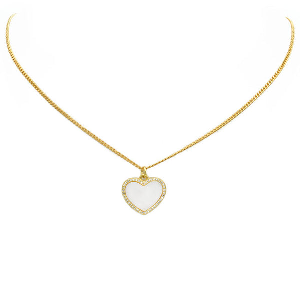 Gold Filled CZ Heart Pendant Necklace