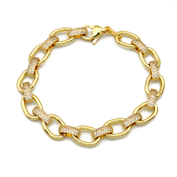Gold CZ Link Chain Bracelet