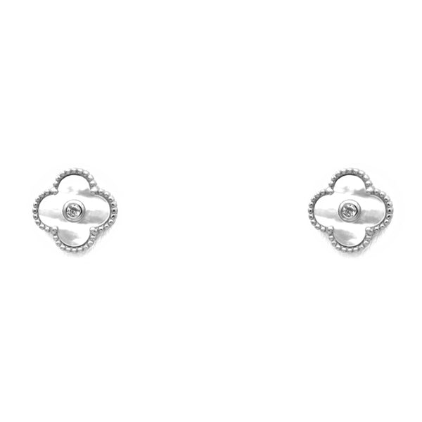 Sterling Silver Clover Stud Earrings