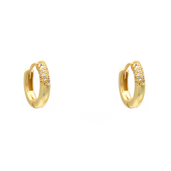 Gold Cubic Zirconia Huggie Earring