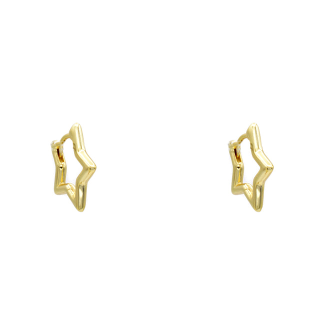Sterling Silver Gold Plated Star Hoop Earring