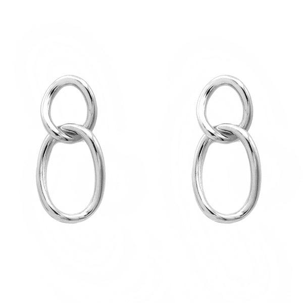 Sterling Silver Linked Chain Dangle Earrings