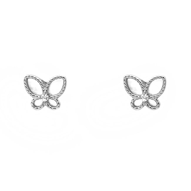 Sterling Silver Butterfly Stud Earrings