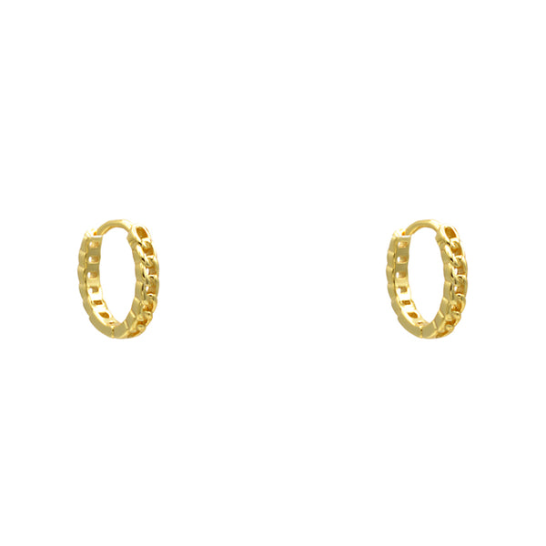 Sterling Silver Gold Plated Chain Huggie Earring