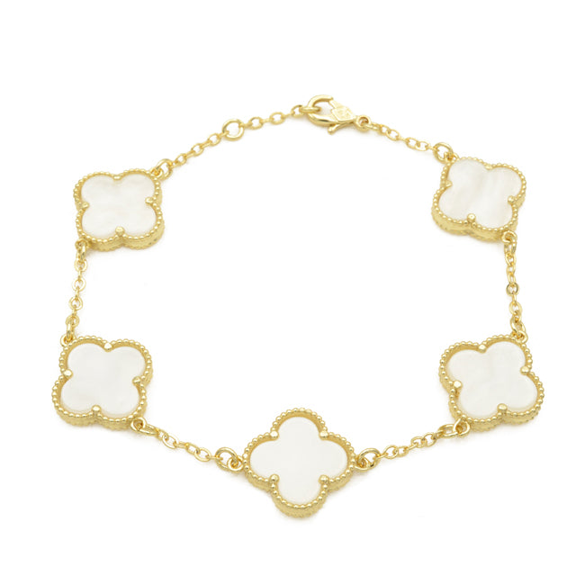 Gold Clover Link Chain Bracelet