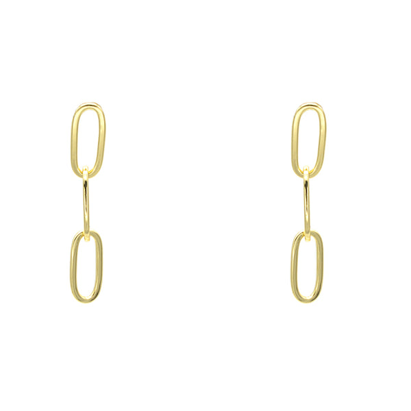 Sterling Silver Gold Plated Chain Dangle Earring