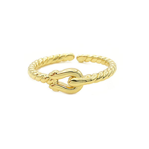 Gold Buckle Adjustable Ring