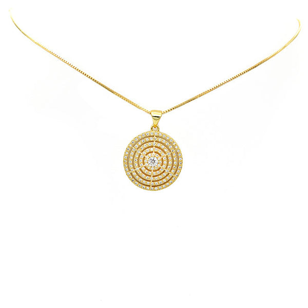 Gold Filled CZ Pave Pendant Necklace