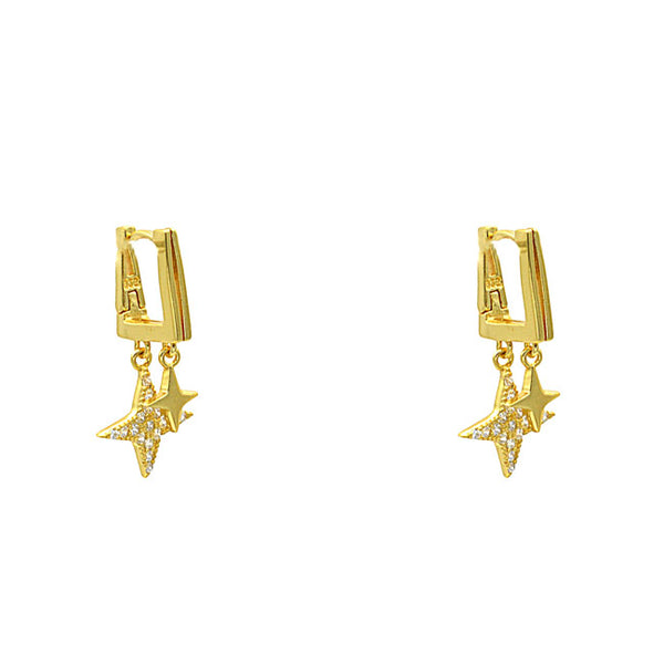 Gold Filled CZ Starburst Dangle Earring