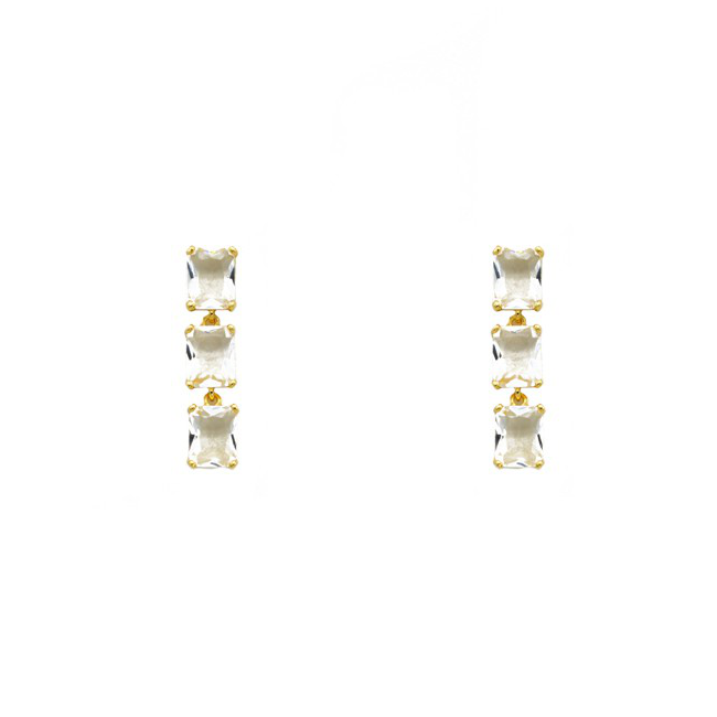 Gold Cubic Zirconia Dangle Earring