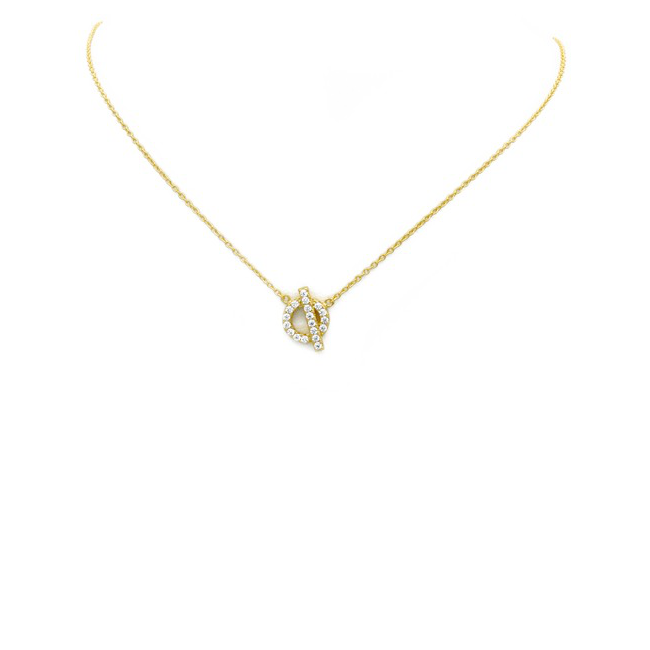Sterling Silver Gold Plated Cubic Zirconia Necklace