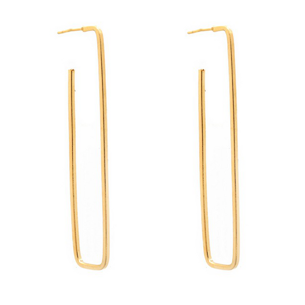 Gold Filled Rectangular Hoop Earrings