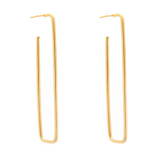 Gold Filled Rectangular Hoop Earrings