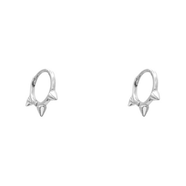 Sterling Silver Spike Huggie Earrings