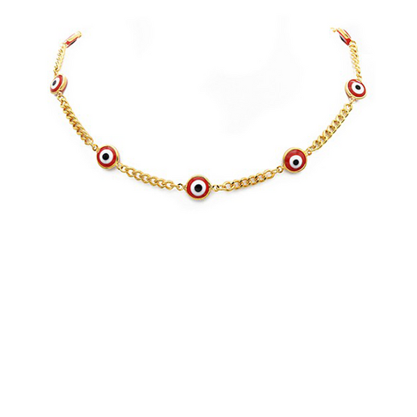 Gold Filled Evil Eye Chain Necklace